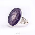 Antique Purple Yemeni Aqeeq With Silver Ring MR0249