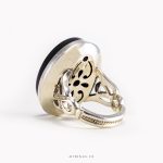 Antique Purple Yemeni Aqeeq With Silver Ring MR0249