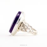 Antique Purple Yemeni Aqeeq With Silver Ring MR0249