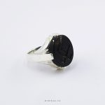 Exclusive Seal And Stamp On Black Aqeeq With Silver Ring