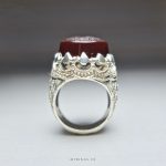 Quranic Amulet For Business And More Income On Red Aqeeq With Silver Ring