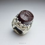 Quranic Amulet For Business And More Income On Red Aqeeq With Silver Ring