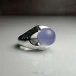 Elegant Purple Yemen Aqeeq With Silver Ring