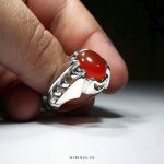 Special Orange Yemeni Aqeeq With Silver Ring MR0275 - Image 2