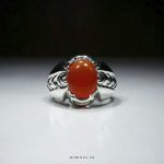 Special Orange Yemeni Aqeeq With Silver Ring MR0275 - Image 3