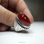 High Class Red Yemeni Aqeeq With Silver Ring