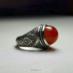 Very Cool Red Yemeni Aqeeq With Silver Ring