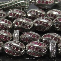Very Special Silver Tasbih With African Ruby And Zambian Emerald
