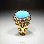 Exquisite Nishapur Firoza With Handmade Gold 18K Ring