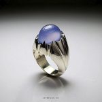 Natural Purple Yemeni Agate With Handmade Silver Ring
