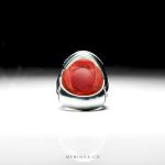 Special Hand Engraved Red Yemeni Aqeeq With Silver Ring MR0291