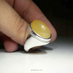 Sharaf Al Shams Hirz On Yellow Agate With Silver