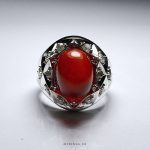 Elegant Red Yemeni Aqeeq With Silver Ring