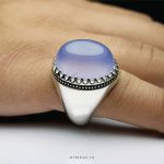 Oval Purple Yemeni Aqeeq With Silver Ring MR0299 - Image 2