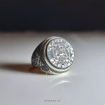 Vefk Of Celcelutiye On Black Yemeni Agate With Handmade Silver Ring