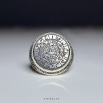 Vefk Of Celcelutiye On Black Yemeni Agate With Handmade Silver Ring
