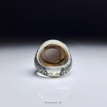 Vefk Of Celcelutiye On Black Yemeni Agate With Handmade Silver Ring
