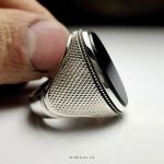 Muslim Ring Black Yemeni Aqeeq With Handmade Silver Ring MR0316 - Image 2