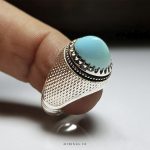 Natural Nishapur Feroza With Handmade Silver 925 Ring