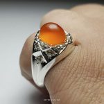 Exquisite Orange Yamani Agate With Handmade Silver Ring