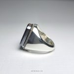 7 Jalal Engraved By Hand On Hadid Sini Stone with Handmade Silver Ring
