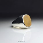 Original Orange Yemeni Agate With Handmade Silver Ring