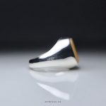 Original Orange Yemeni Agate With Handmade Silver Ring