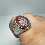 Islamic Silver Ring with Exquisite Red Yemeni Agate