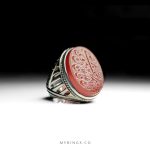 Men Islamic Sivler Ring With Very High Quality Yemeni Aqeeq