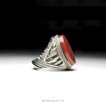 Men Islamic Sivler Ring With Very High Quality Yemeni Aqeeq