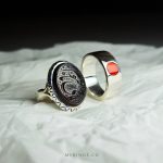 Diamond Cut Karazi Yemeni Agate With Silver Ring