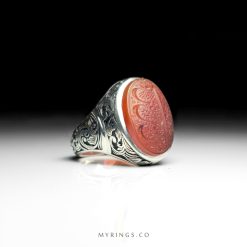 Islamic Sivler Ring With Very High Quality Yemeni Aqeeq MR0358