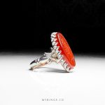 Elegant Men Sivler Ring With Very High Quality Yemeni Agate MR0359