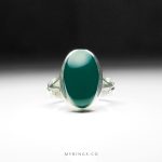 Elegant Green Stone With Silver 925 Ring MR0362