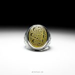 Elegant Sivler Ring With Very High Quality Yellow Aqeeq MR0366 - Image 3
