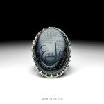 Amazing Protective Silver Ring with Black Yemeni Agate