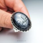 Amazing Protective Silver Ring with Black Yemeni Agate