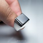 Elegant Black Yemeni Aqeeq With Handcrafted Sterling Silver Ring