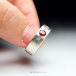 Elegant Super Silver Ring With Red Ruby And Brillinat
