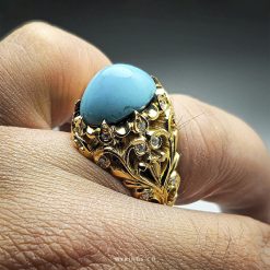 Exquisite Handcrafted Gold Ring With Special Neyshabur Firuze