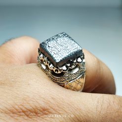 Elegant Handcrafted Sterling Silver Ring With Hadid Sini With 7 Jalal Zikr