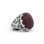 Special Handcrafted Sterling Silver Ring With Karazi Yemeni Agate MR0401