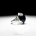 Cool Black Yemeni Agate With Sterling Silver Ring