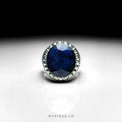 Special Natural Sapphire With Sterling Silver Ring