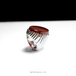 Handcrafted Silver Ring with Dark Red Yemeni Agate Stone MR0411