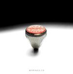 Handcrafted Sterling Silver Ring with Engraved Red Yemeni Agate MR0412 - Image 3