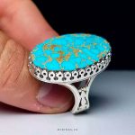 Golden Vein Turquoise in Handmade 925 Sterling Silver Ring MR0432