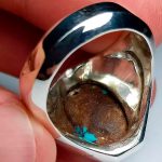 Handcrafted Silver Ring with Authentic Nishapur Turquoise Elegance MR0433
