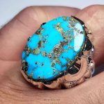 Mastercrafted Sterling Silver Ring with Premium Veined Neyshabouri Turquoise MR0434