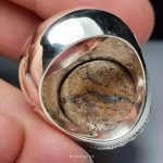 Handmade Sterling Silver Ring with Authentic Neyshabur Turquoise and Stunning Golden Veins